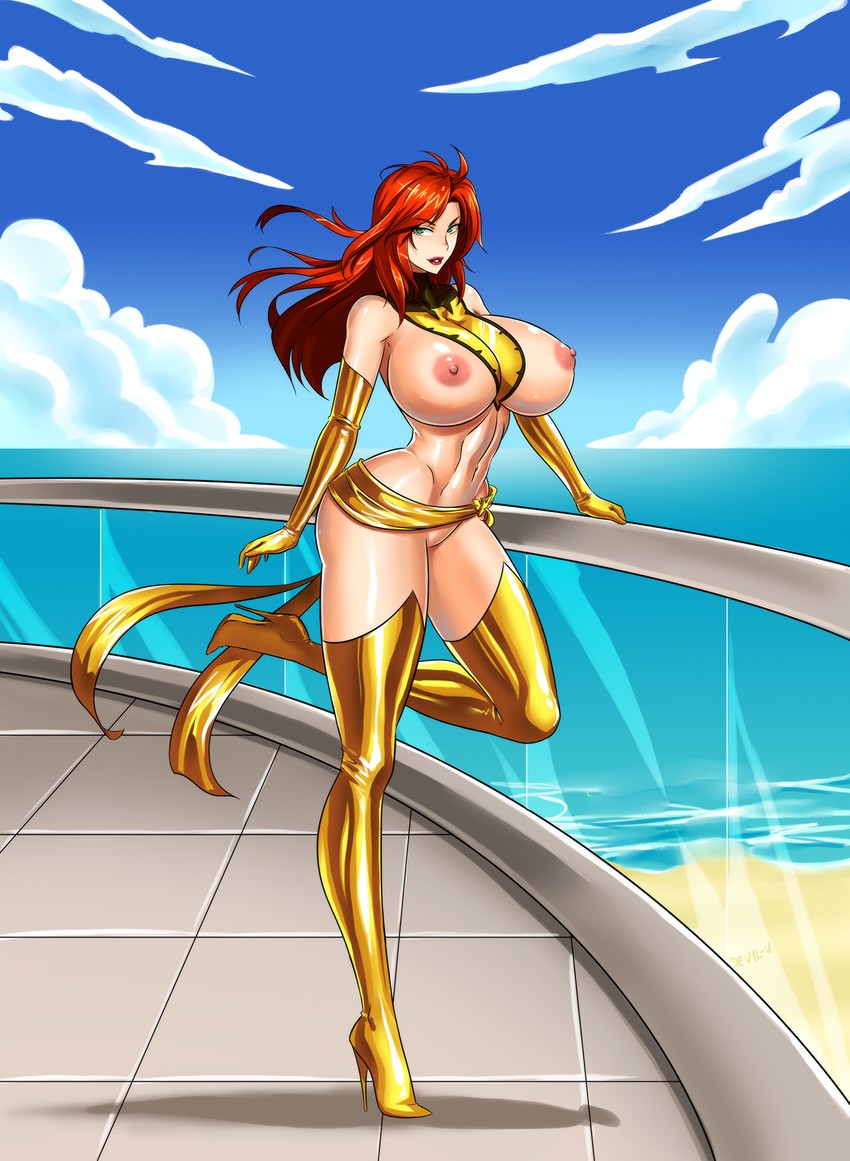 jean grey and phoenix (marvel and 1 more) drawn by devil-v