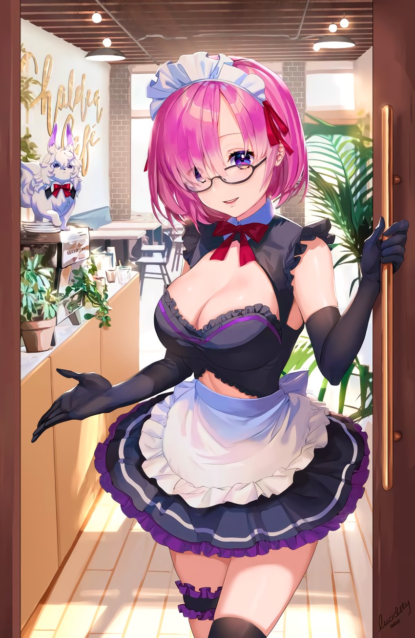 mash kyrielight and fou (fate and 1 more) drawn by lucidsky