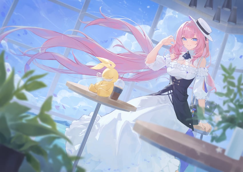 elysia and homu (honkai and 1 more) drawn by pmg
