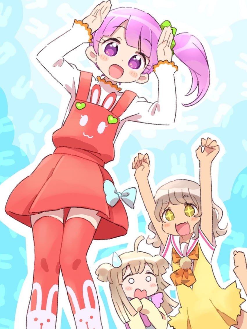 manaka non, tsukikawa chili, and taiyo pepper (pretty series and 1 more) drawn by ikzw
