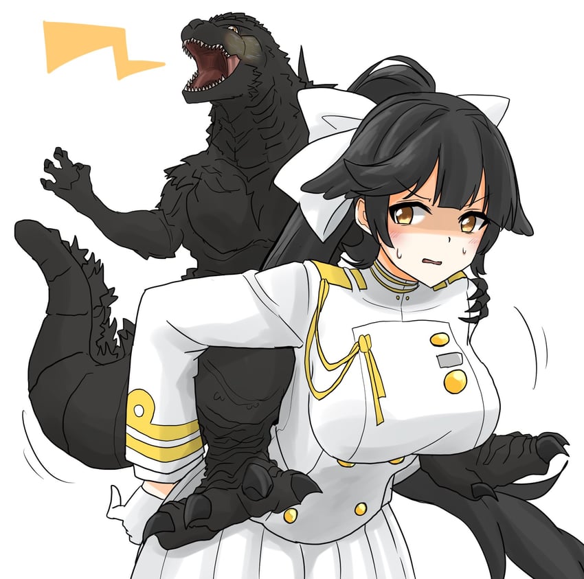 takao and godzilla (azur lane and 2 more) drawn by ibuki_(tulta_icon)