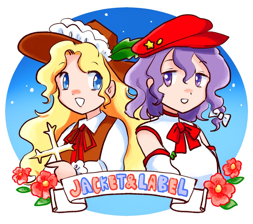 jacket girl and label girl (touhou and 1 more) drawn by inamoyo
