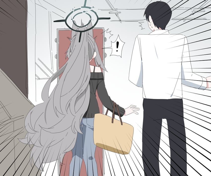 sensei, shiroko, and shiroko terror (blue archive) drawn by b.t._(boob_tong)