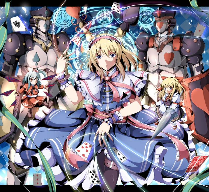 alice margatroid, shanghai doll, and shinki (touhou) drawn by shino_(moment)