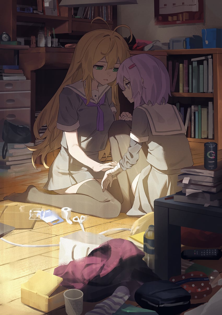 yuzuki yukari and tsurumaki maki (voiceroid and 1 more) drawn by yamamomo_(plank)