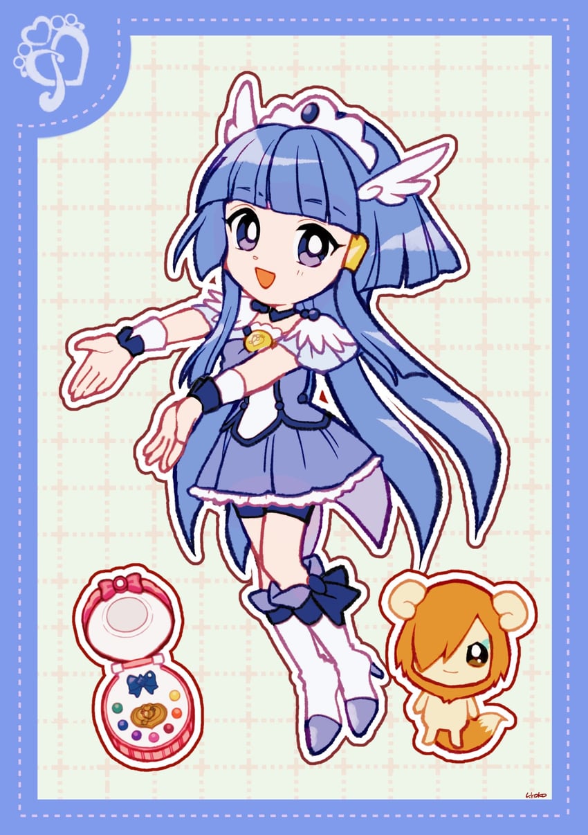 aoki reika, cure beauty, and pop (precure and 1 more) drawn by caoth and uwded_207
