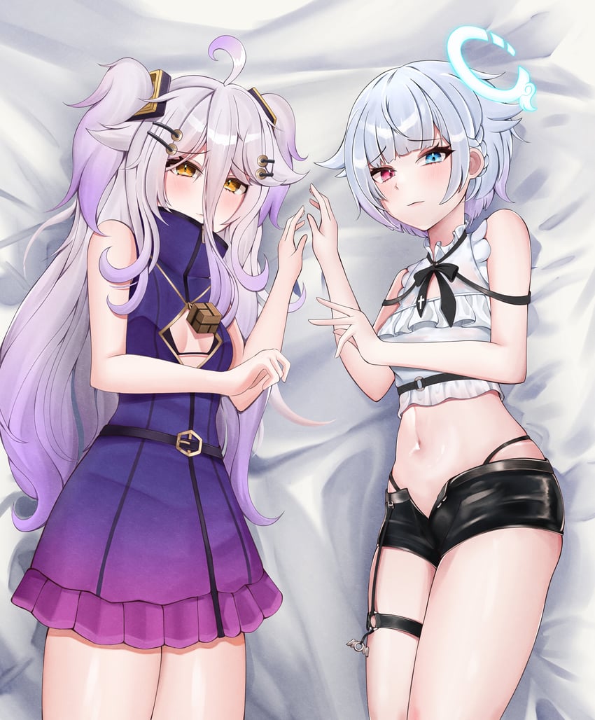 henya the genius and amemiya nazuna (vshojo) drawn by panic_(panic0w)
