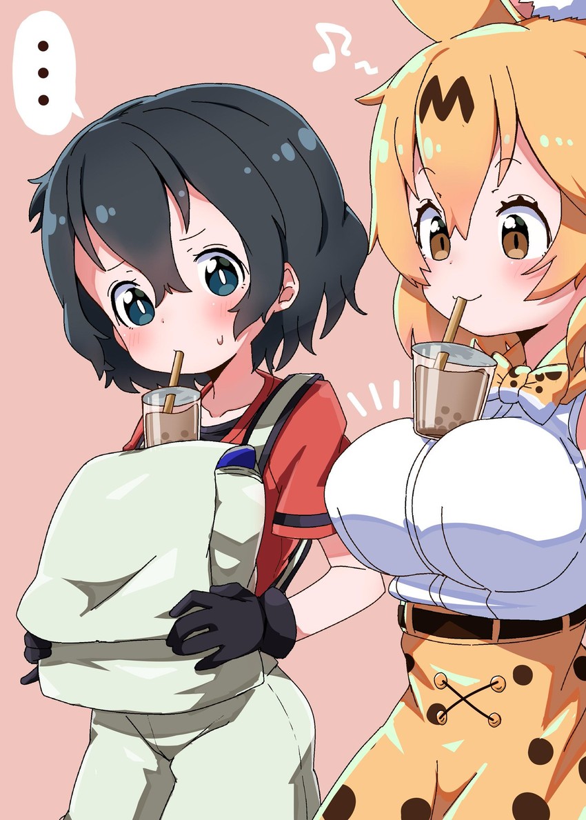 serval, kaban, and lucky beast (kemono friends) drawn by nekonyan_(inaba31415)