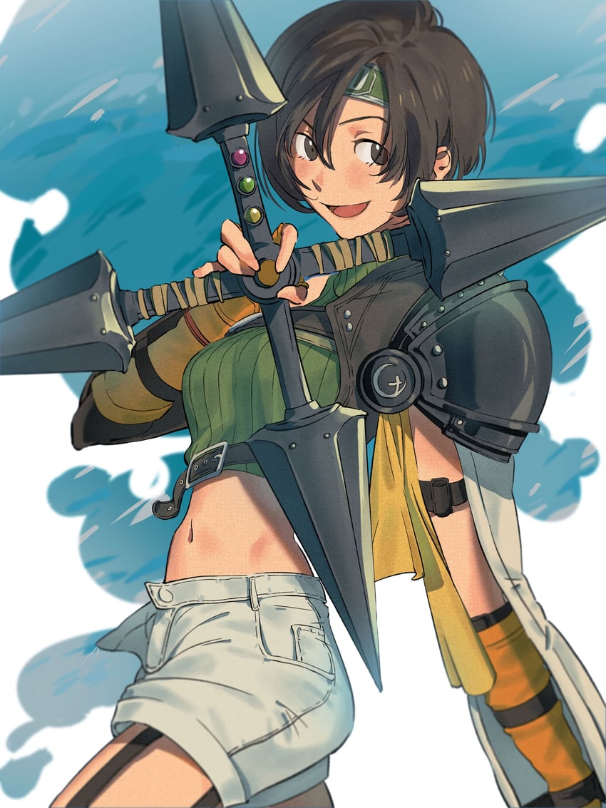 yuffie kisaragi (final fantasy and 2 more) drawn by shioajiass