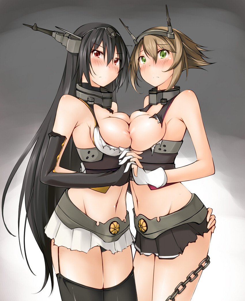 nagato and mutsu (kantai collection) drawn by kaminagi_(kaminagi-tei)