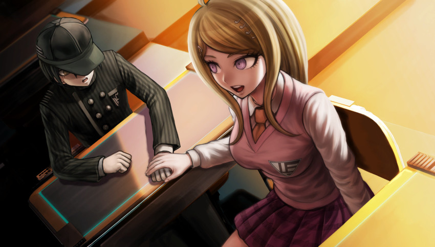 saihara shuichi and akamatsu kaede (danganronpa and 1 more) drawn by komatsuzaki_rui