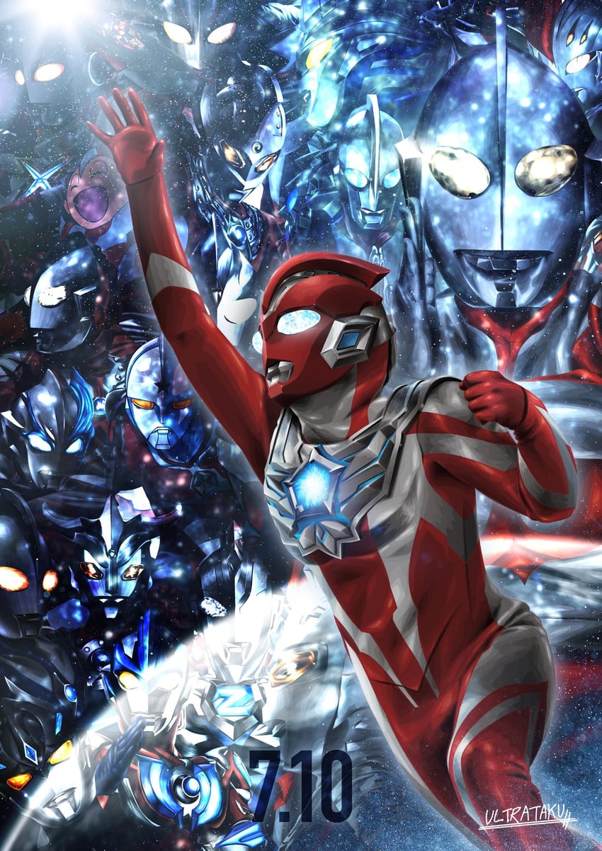 ultraman, ultraseven, ultraman tiga, ultraman zero, ultraman tarou, and 14 more (ultra series and 18 more) drawn by ultrataku