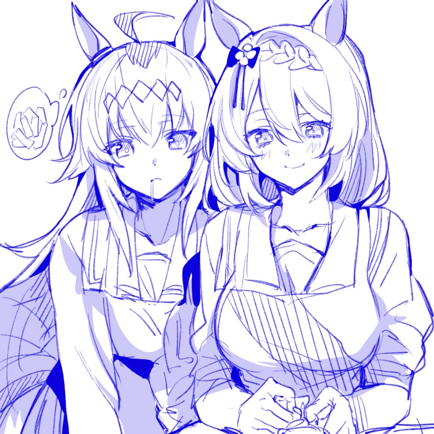 oguri cap and super creek (umamusume) drawn by tuwu_(user_yvte3782)