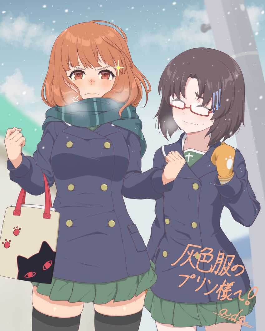 takebe saori (girls und panzer and 1 more) drawn by ada_badguy