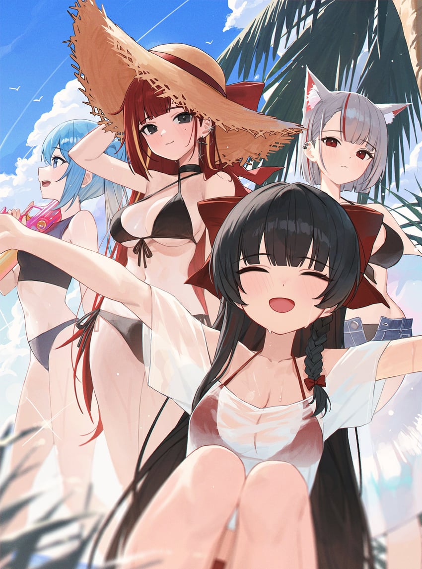 akane lize, shirayuki hina, neneko mashiro, and arahashi tabi (stellive) drawn by huhi_(huhi_1211)