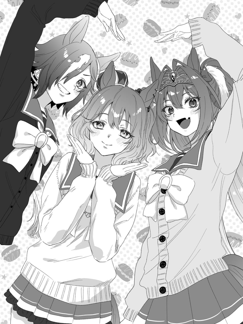 daiwa scarlet, vodka, and aston machan (umamusume) drawn by sarachi_(sara_dayluv)