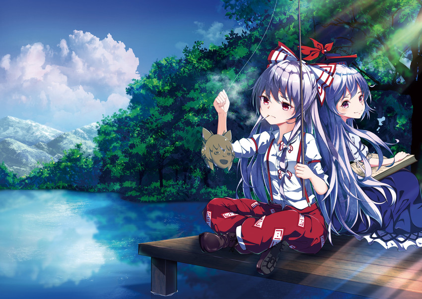 fujiwara no mokou and kamishirasawa keine (touhou) drawn by yamanakaume