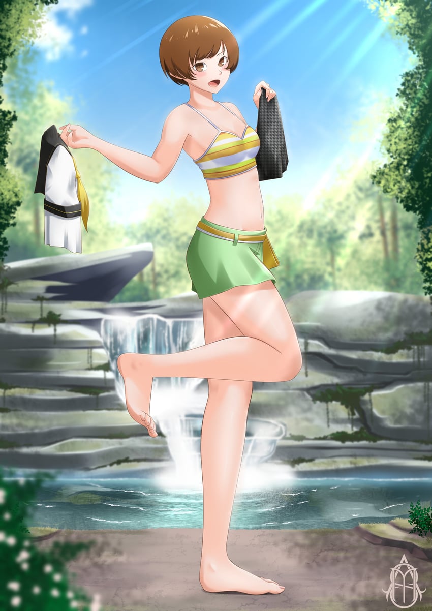 satonaka chie (persona and 1 more) drawn by master_sick_art