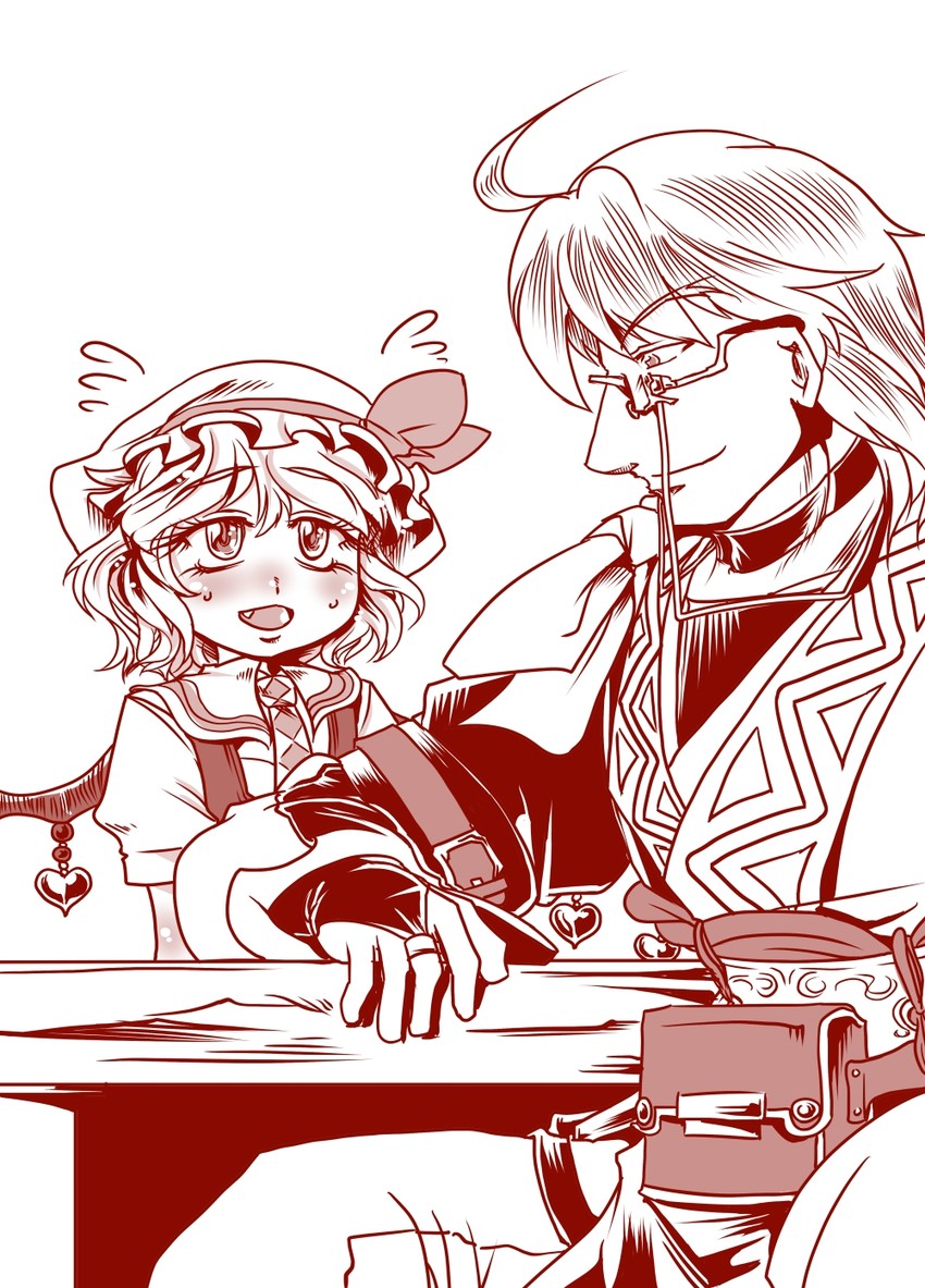 flandre scarlet and morichika rinnosuke (touhou) drawn by shuma_(daitokei)