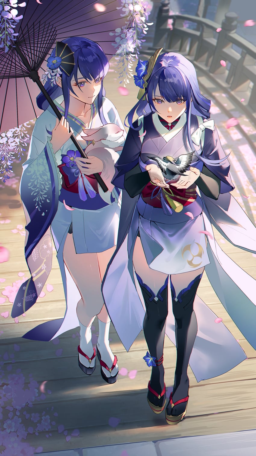 raiden shogun, yae miko, and makoto (genshin impact) drawn by guaisanmu