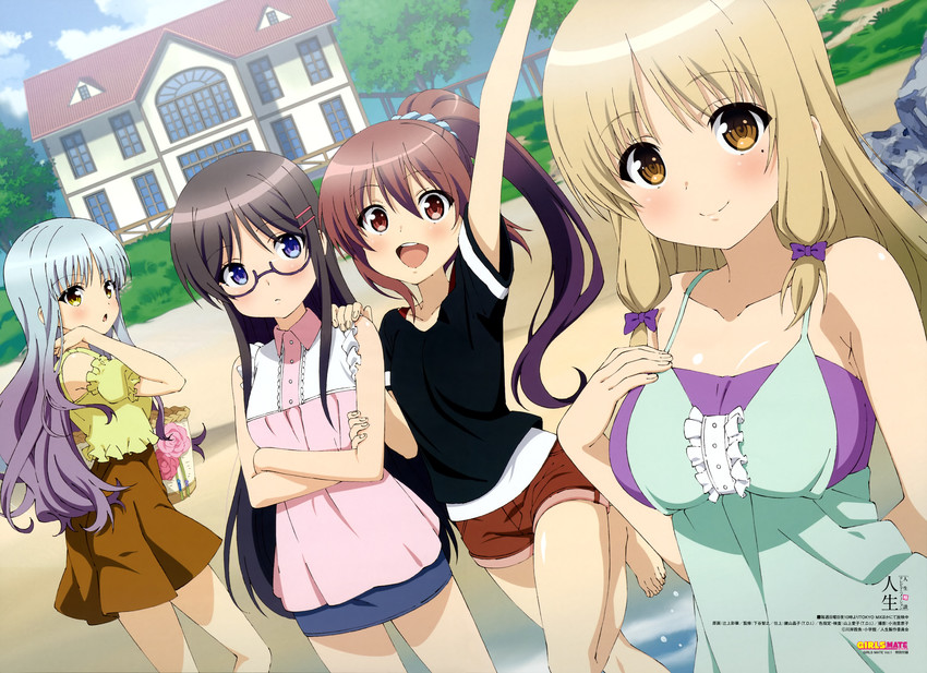 kujou fumi, endou rino, suzuki ikumi, and nikaidou ayaka (jinsei and 1 more) drawn by tsujikami_ayaka