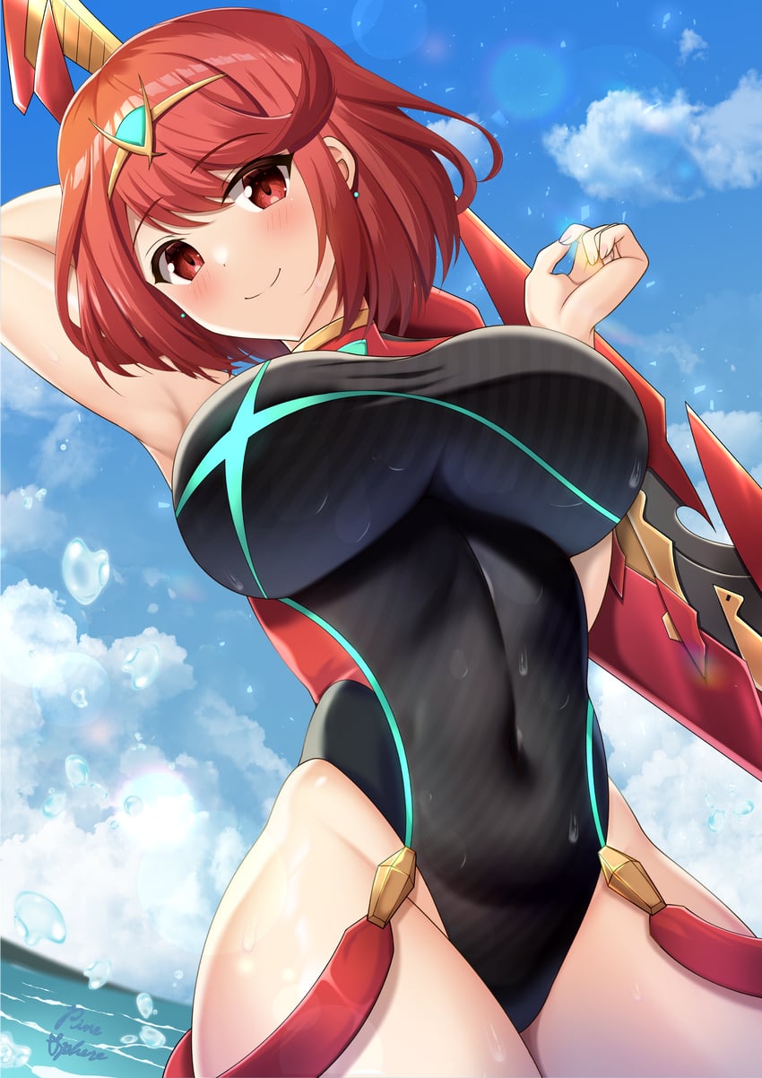 pyra (xenoblade chronicles and 1 more) drawn by pinesphere