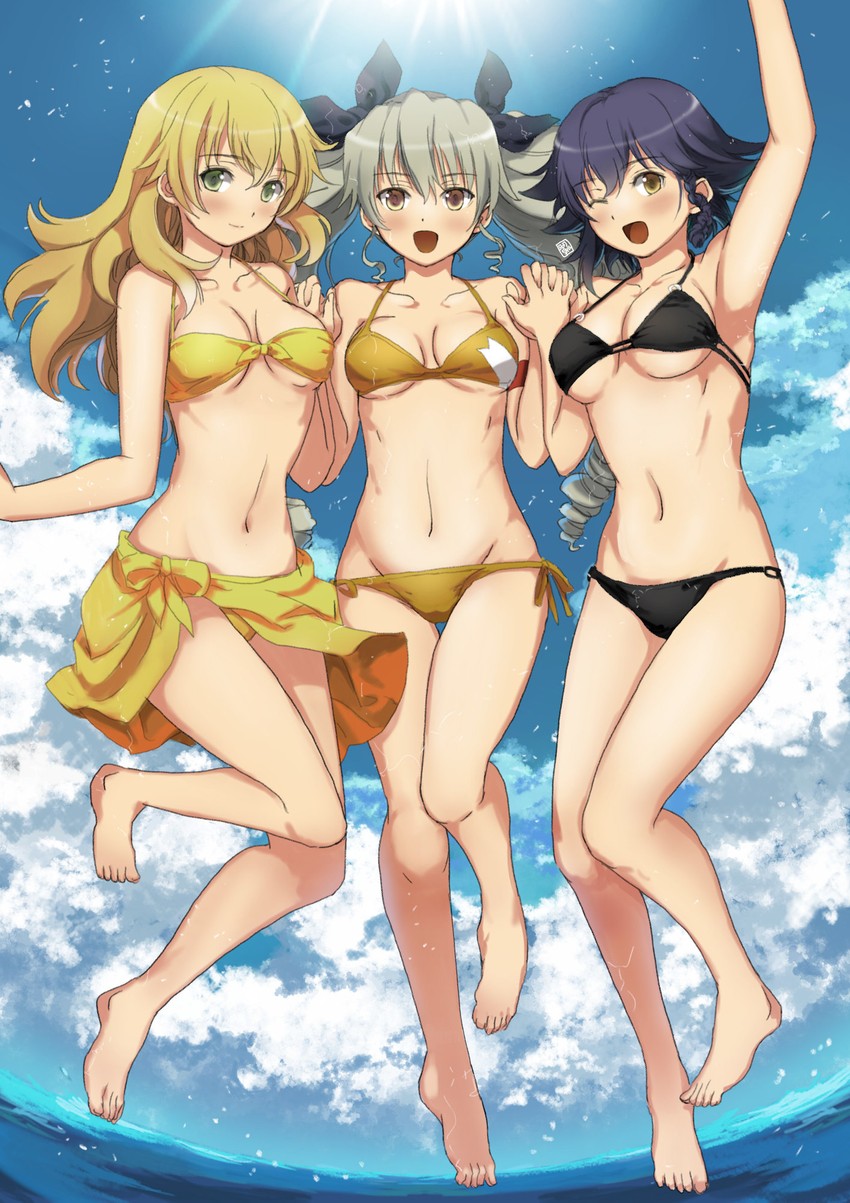 anchovy, pepperoni, and carpaccio (girls und panzer) drawn by garimpeiro