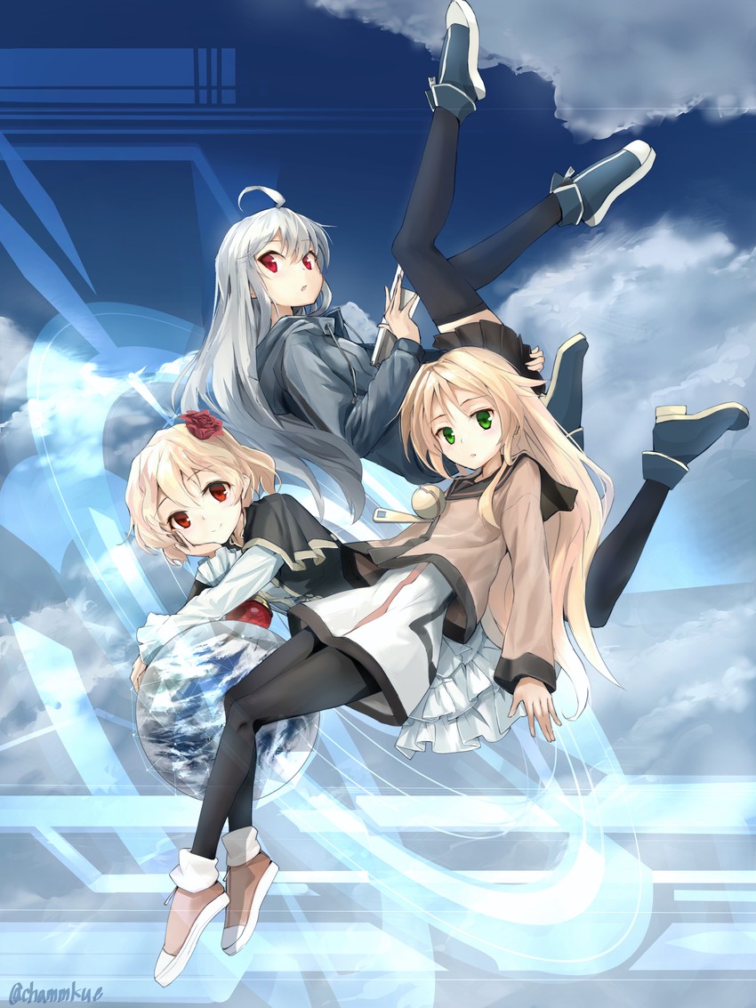suguri, sora, and hime (suguri) drawn by chamu_(chammkue)