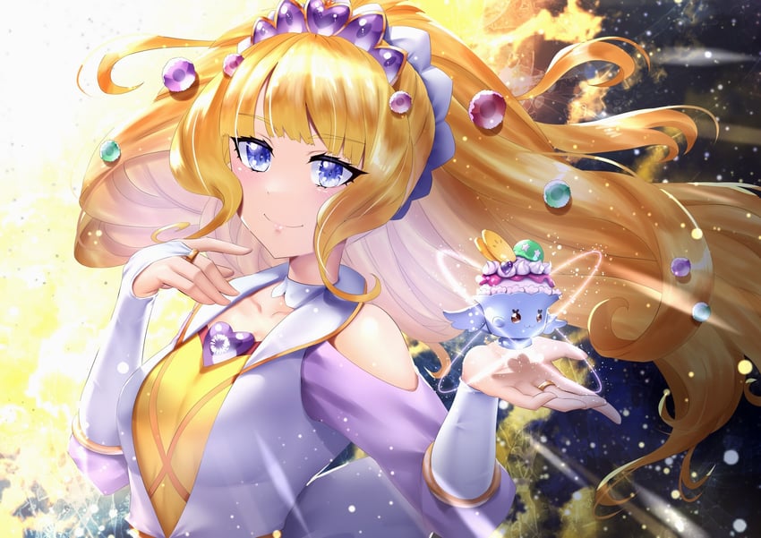 kasai amane, cure finale, recipipi, and parfait recipipi (precure and 1 more) drawn by curecycadura