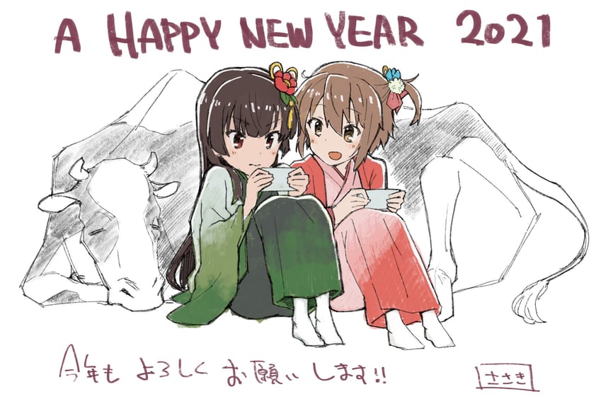 etou kanami and juujou hiyori (toji no miko) drawn by sasaki_mitsuru