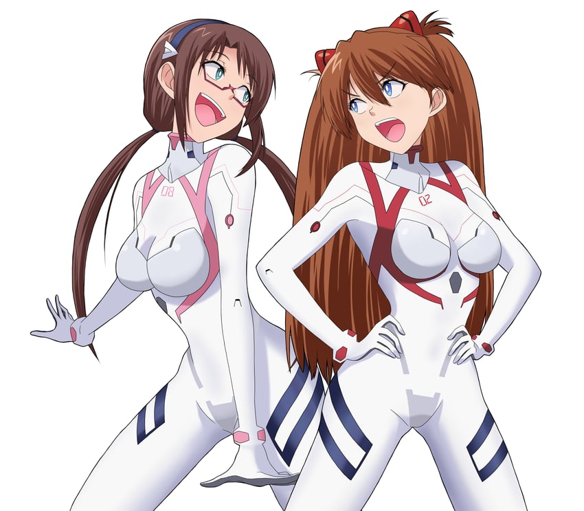 souryuu asuka langley and makinami mari illustrious (neon genesis evangelion and 2 more) drawn by sashimi_(sasihmi)