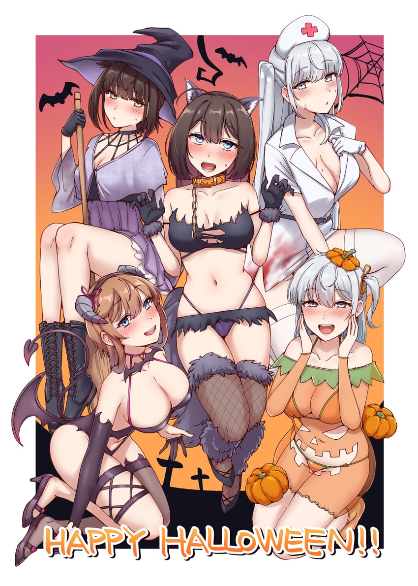 hatsuzuki, akizuki, suzutsuki, teruzuki, and fuyutsuki (kantai collection) drawn by kiritto