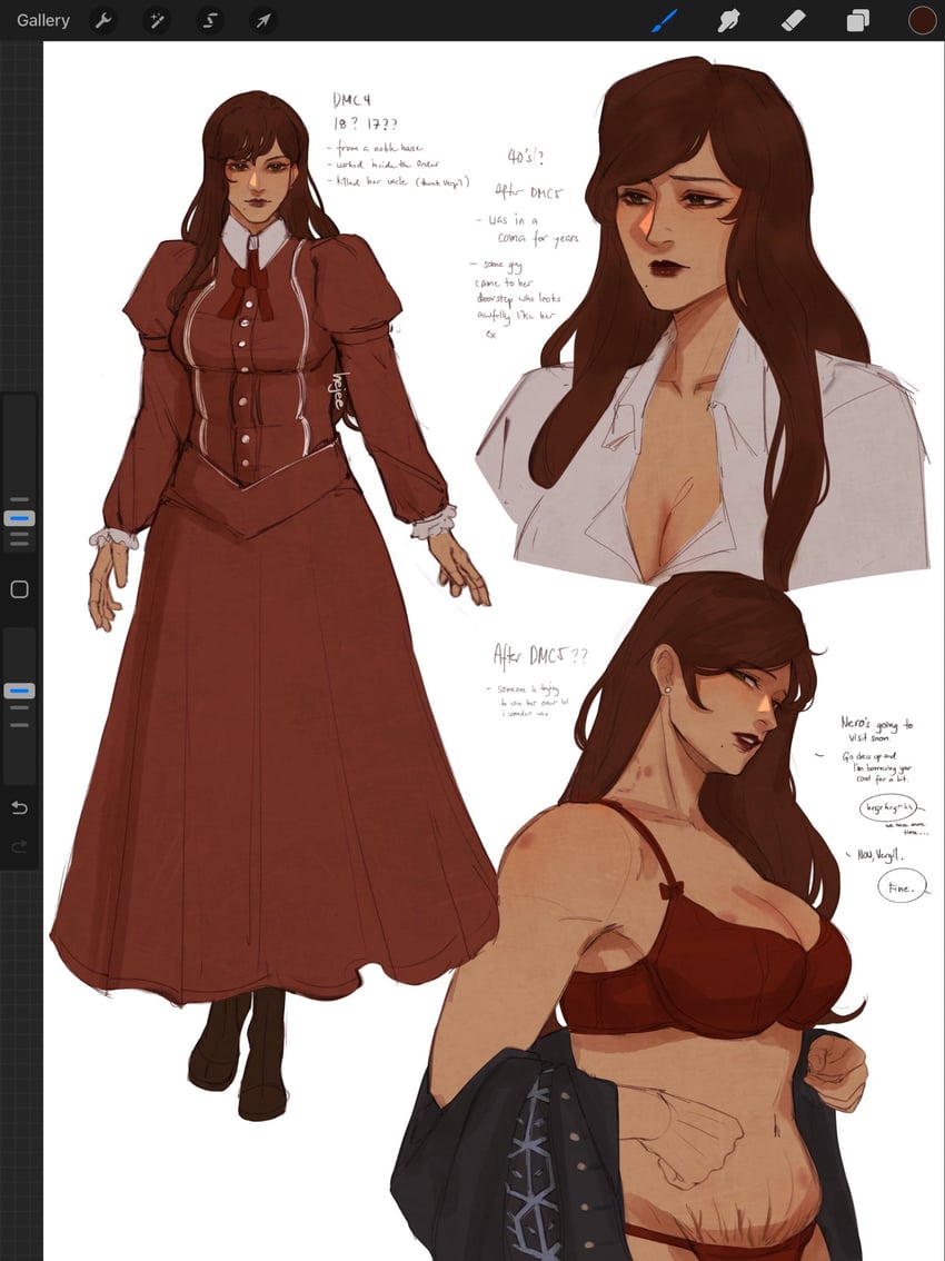 lady in red (original and 1 more) drawn by hejee