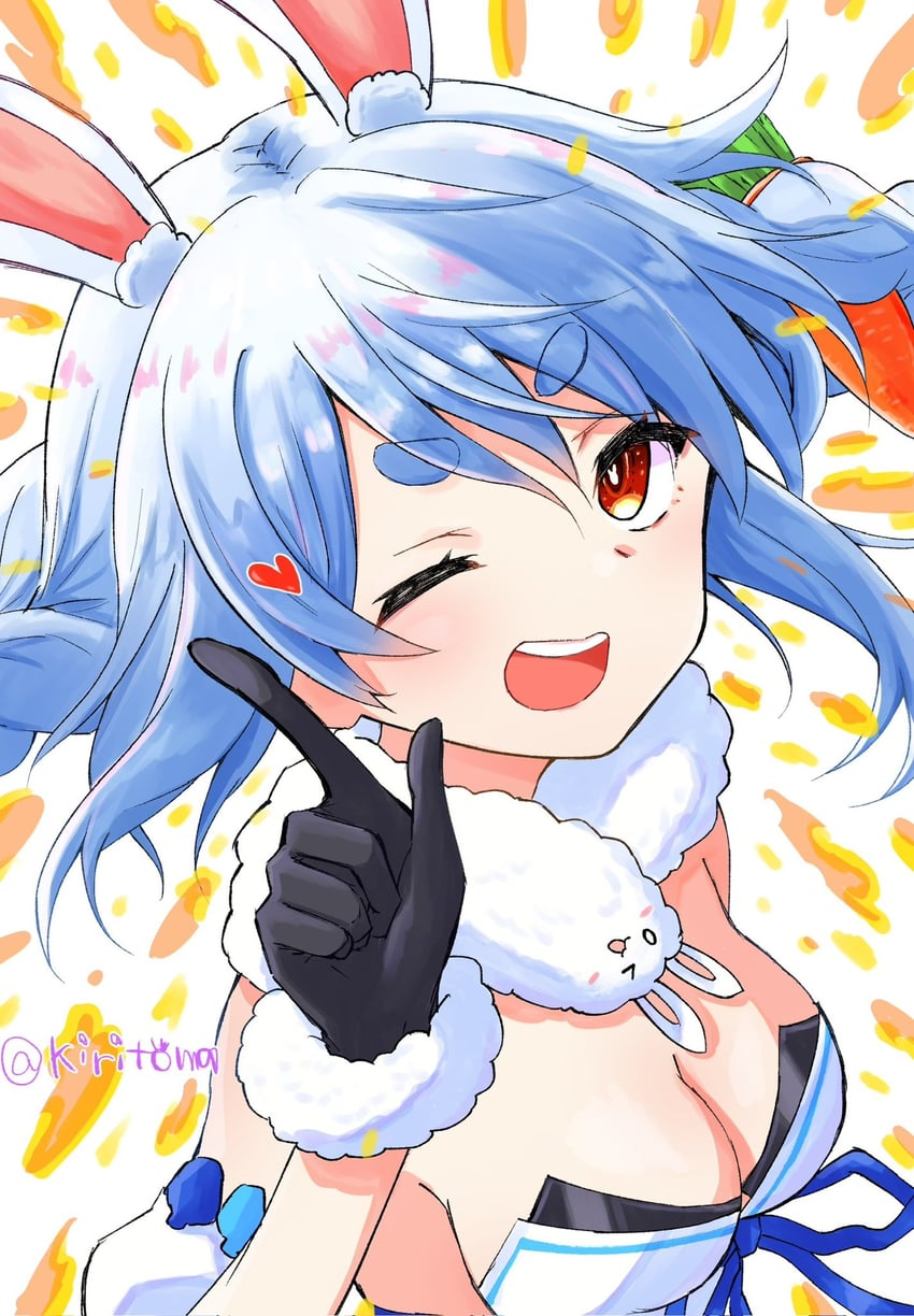 usada pekora and don-chan (hololive) drawn by kiritoma