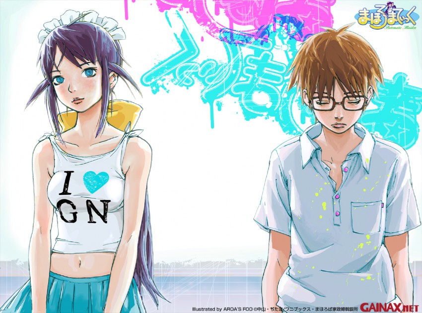 andou mahoro and misato suguru (mahoromatic) drawn by aroa's_foo