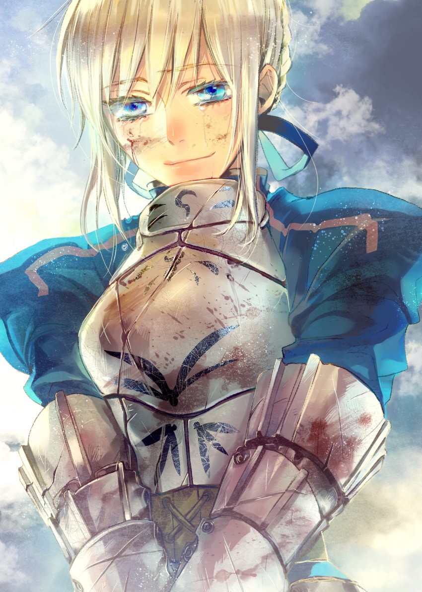artoria pendragon and saber (fate and 1 more) drawn by kasu_(pixiv108801)