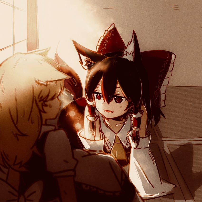 hakurei reimu and kirisame marisa (touhou) drawn by niangao_(8490593)