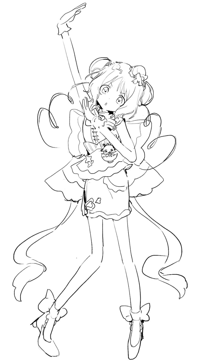 hanamichi ran and cure yum-yum (precure and 1 more) drawn by suiso_(owp)