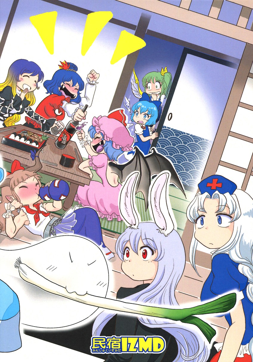 remilia scarlet, konpaku youmu, cirno, reisen udongein inaba, ibuki suika, and 4 more (touhou) drawn by izumida