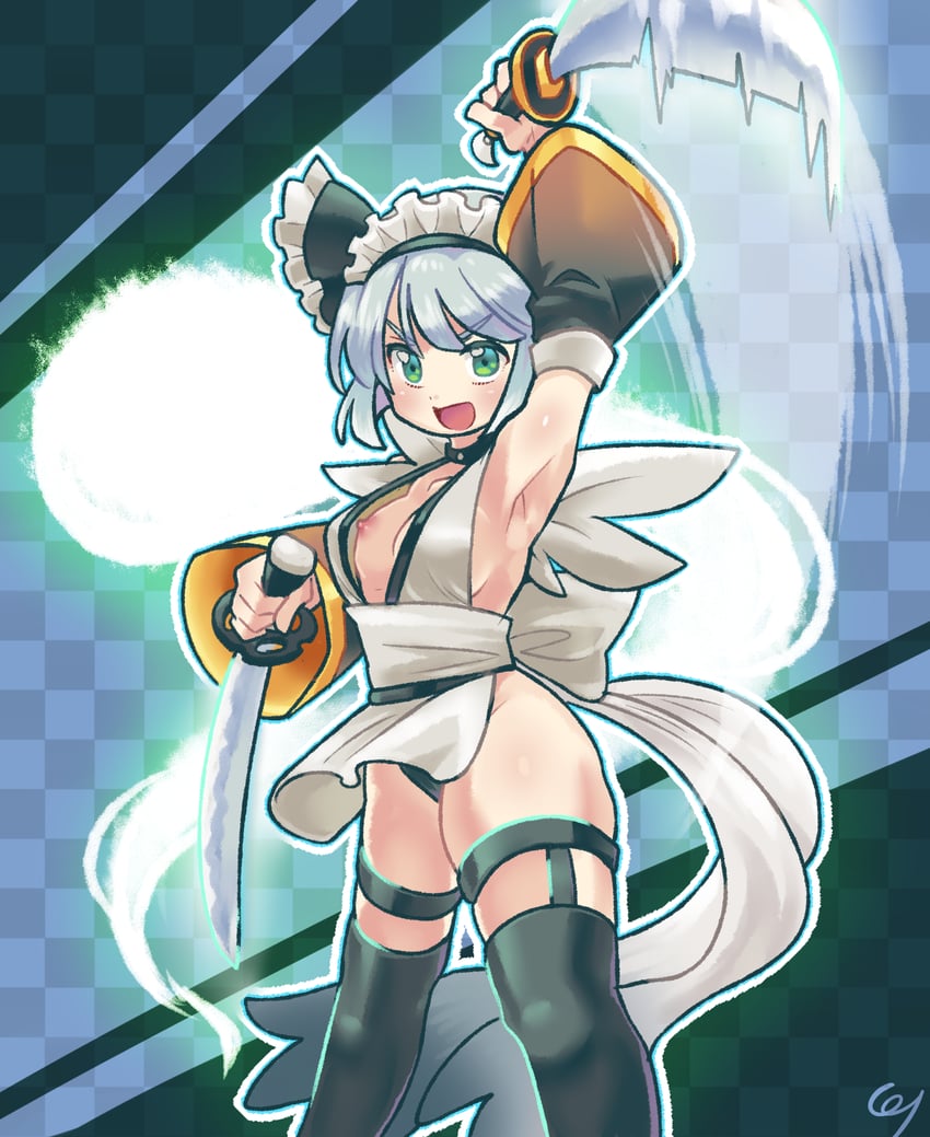 konpaku youmu and iroha (touhou and 1 more) drawn by pmx
