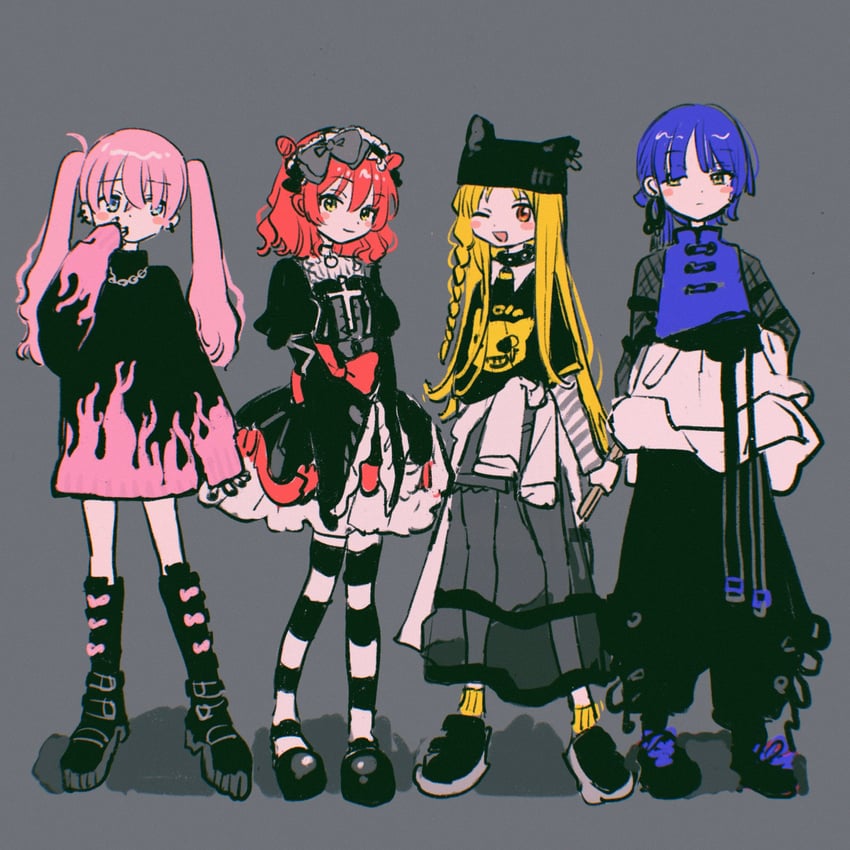 gotoh hitori, kita ikuyo, ijichi nijika, and yamada ryo (bocchi the rock!) drawn by okanadamo