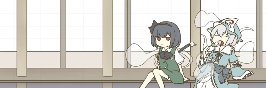 konpaku youmu, saigyouji yuyuko, mitake ran, and aoba moca (touhou and 1 more) drawn by shimada_yuuka