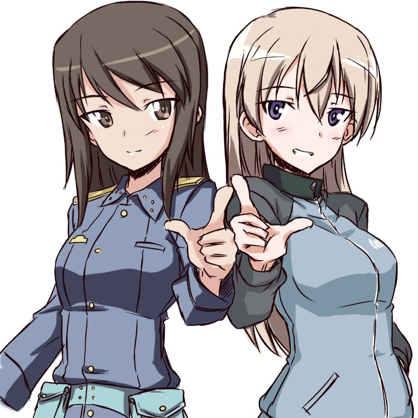 eila ilmatar juutilainen and mika (girls und panzer and 2 more) drawn by asagi501