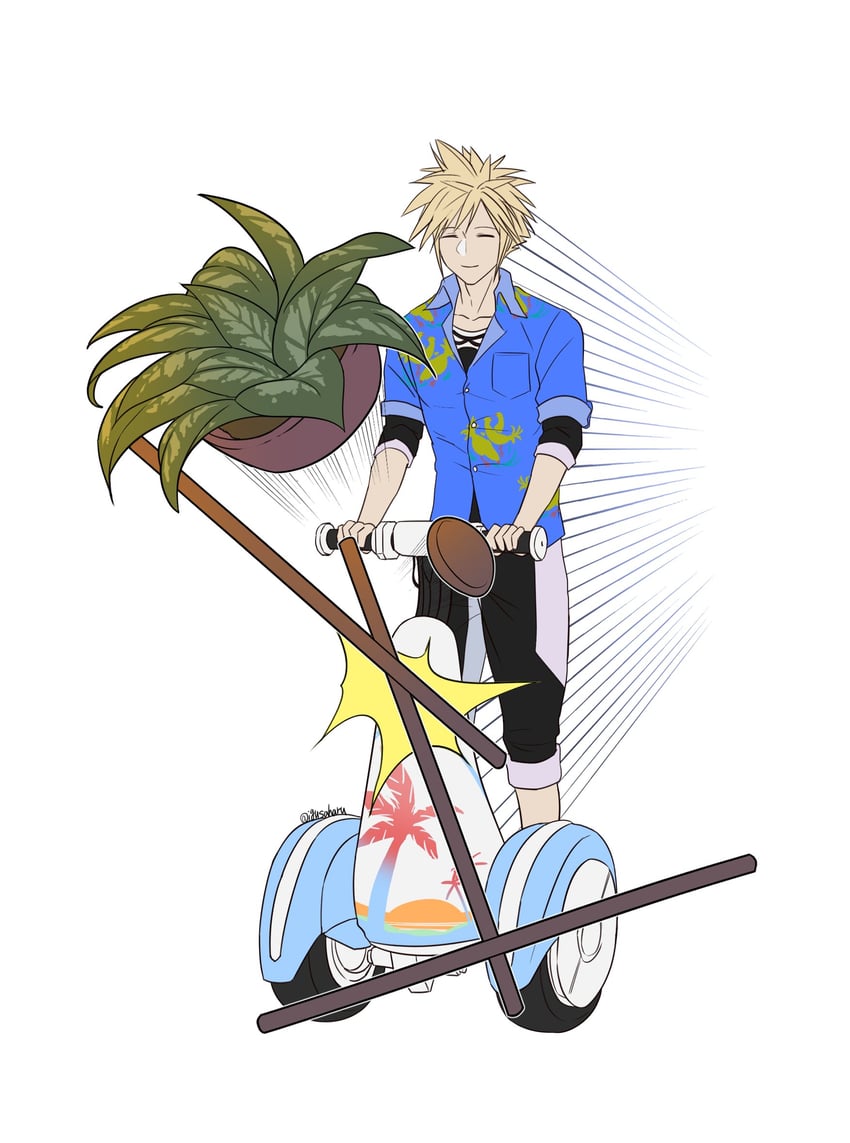 cloud strife (final fantasy and 3 more) drawn by igusaharu