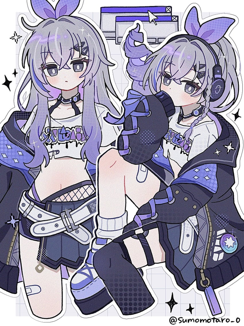 silver wolf (honkai and 1 more) drawn by omuyan