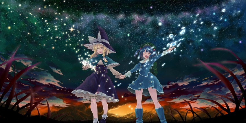 kirisame marisa and kawashiro nitori (touhou) drawn by matsutani