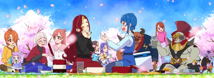 sora harewataru, nijigaoka mashiro, hijiri ageha, yuunagi tsubasa, ellee-chan, and 11 more (precure and 1 more) drawn by naninunenonono