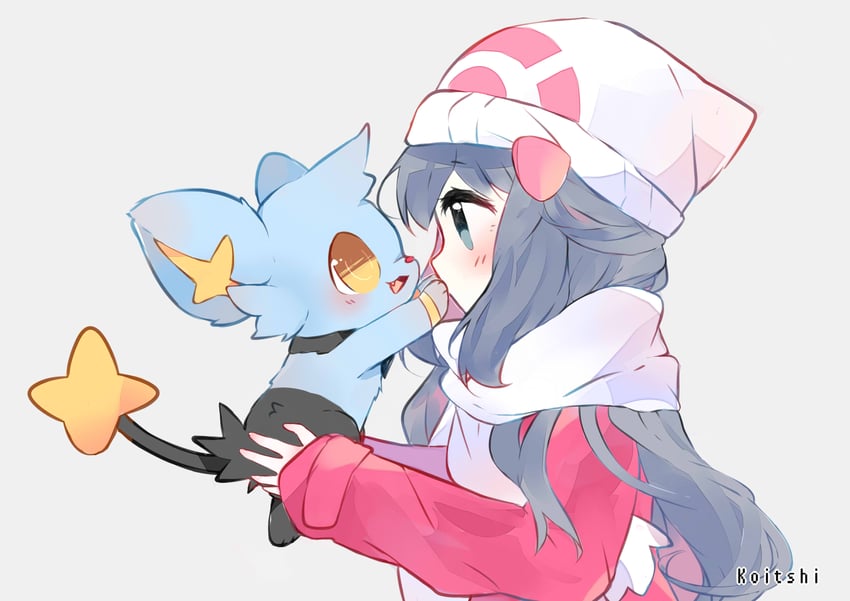 dawn and shinx (pokemon and 2 more) drawn by koitshi