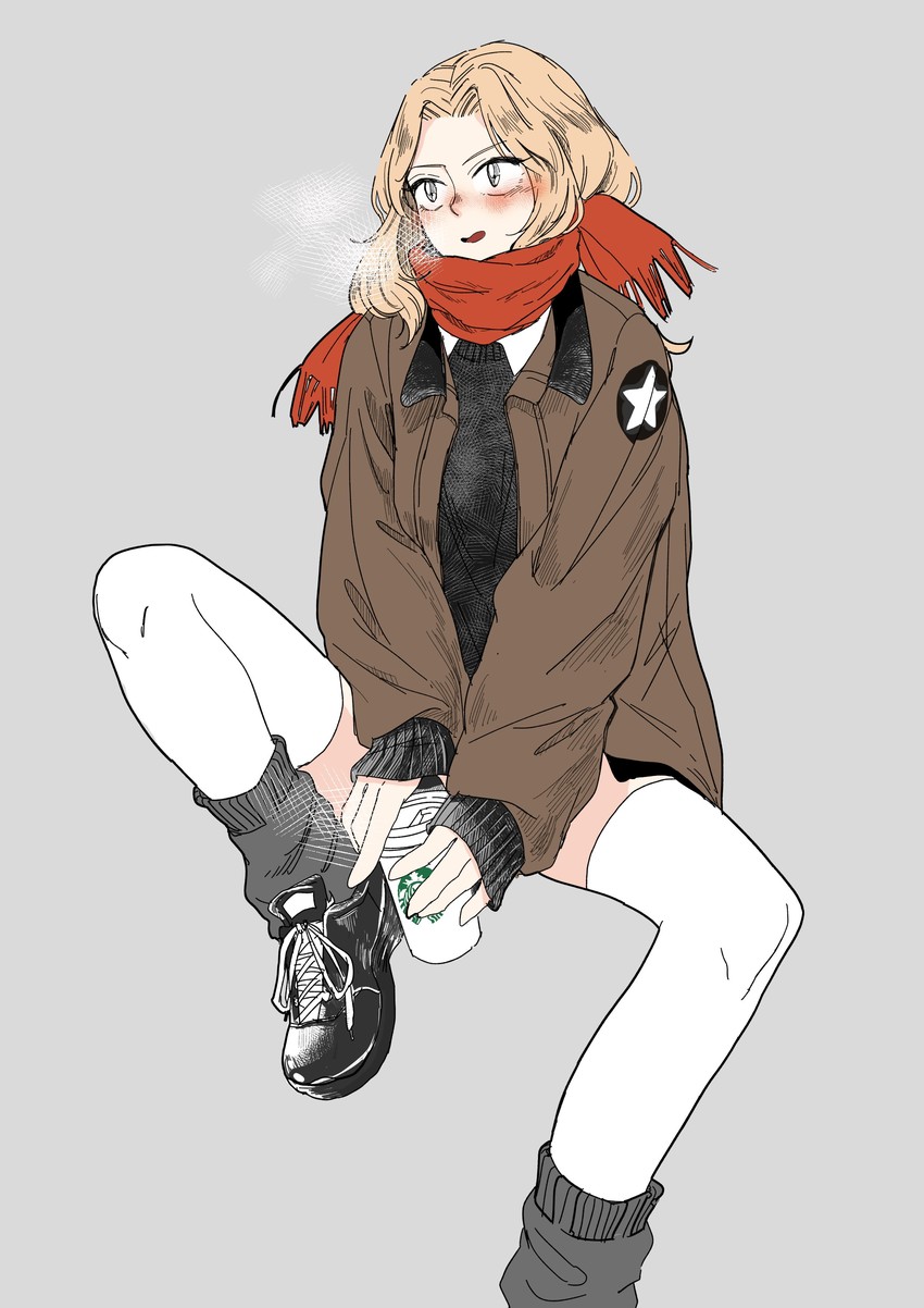 kay (girls und panzer) drawn by kani_aruki_(bucket_crawl)