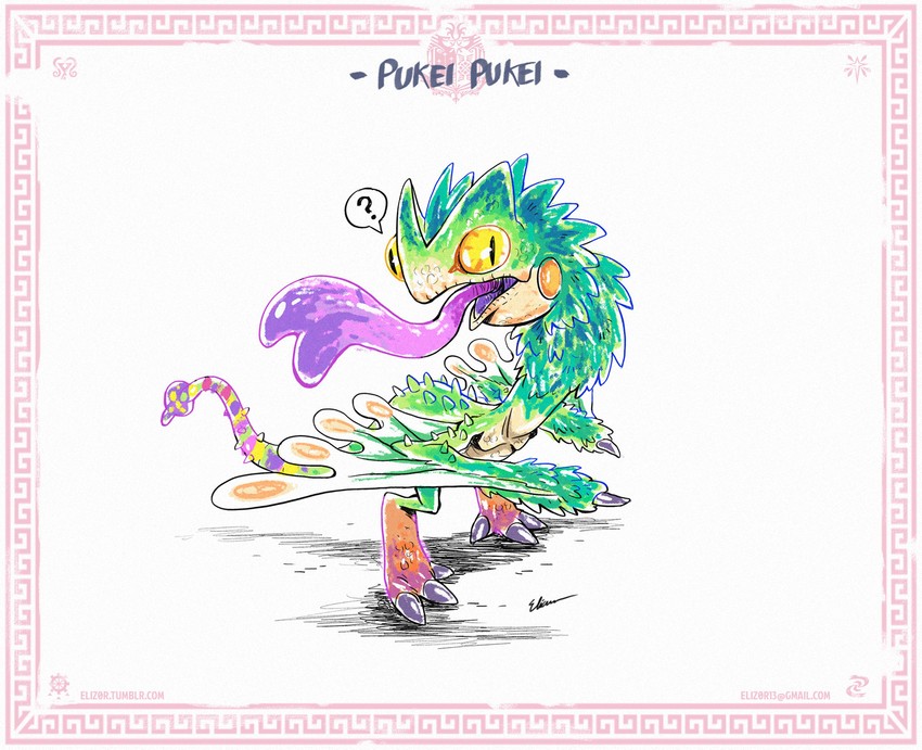 pukei-pukei (monster hunter and 1 more) drawn by eliz0r